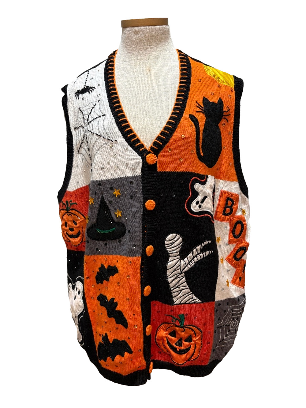 Basic Editions sz 2X vintage Halloween sweater vest